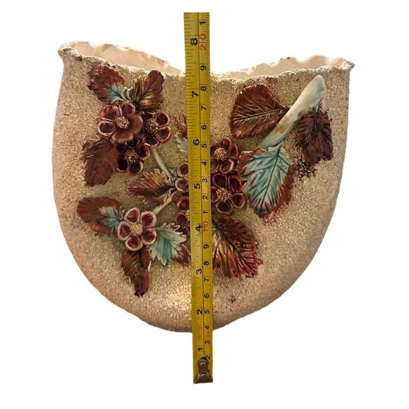 Vintage Ceramic Double Pocket Mojalica style Planter With Floral Design - Picture 8 of 10